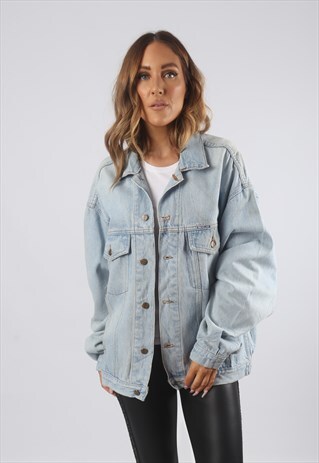 VINTAGE DENIM JACKET OVERSIZED FITTED UK 14 - 16 (91C)