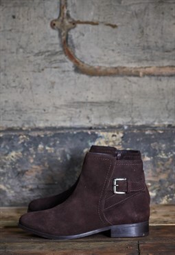 Corto Wide Fit Brown Suede Ankle Boot