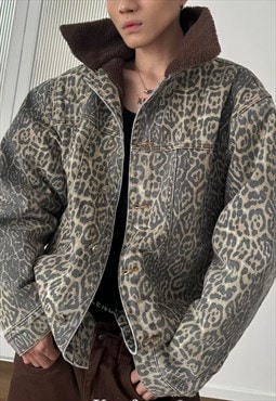 Men's Vintage leopard print denim jacket SS24 VOL.1