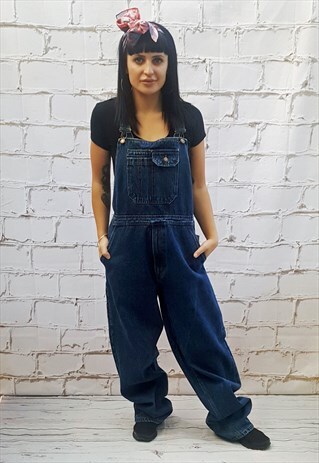 VINTAGE BLUE WASH DENIM ALL IN ONE DUNGAREES