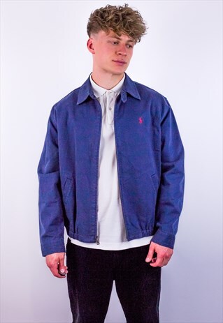 VINTAGE RALPH LAUREN HARRINGTON JACKET IN BLUE