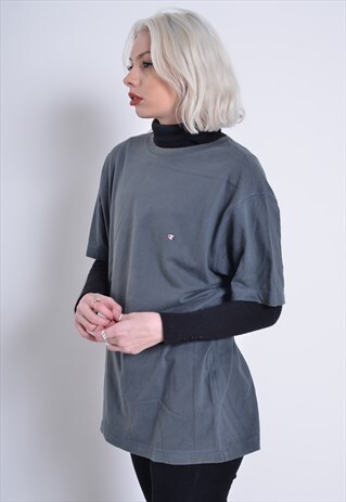 VINTAGE CHAMPION SMALL LOGO T-SHIRT GREY