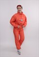 Orange one piece ski suit, vintage 90s ski jumpsuit, Size M