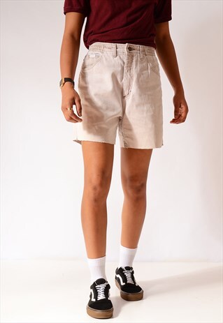 VINTAGE LEE CUT OFF DENIM SHORTS MID BLUE