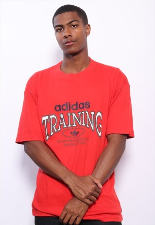 VINTAGE ADIDAS TRAINING BIG LOGO T-SHIRT RED