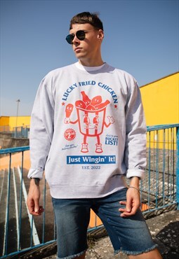 Lucky Fried Chicken Men's Graphic Sweatshirt 