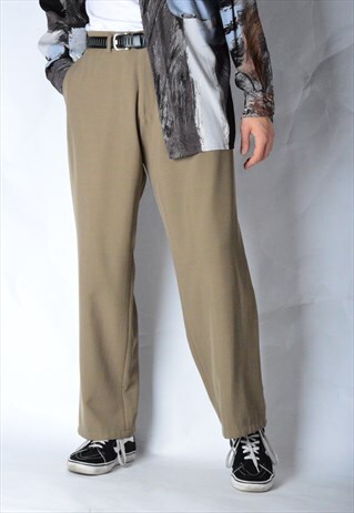 VINTAGE 90S BROWN WOOL BLEND PANTS