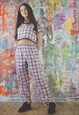 DRAWSTRING TROUSERS & CROP TOP CO-ORDINATES IN PINK CHECK