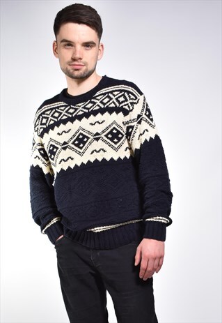 VINTAGE HAND KNIT WOVEN JUMPER