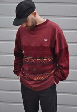 90's vintage Champion reworked abstract pattern knit 