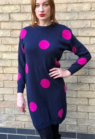 SPOTTY DOTTY- 80S JUMPER DRESS