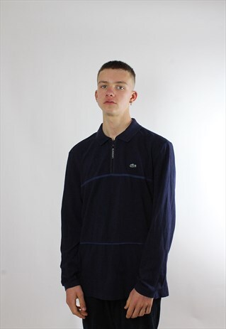 VINTAGE LACOSTE LONGSLEEVE 1/4 ZIP POLO SHIRT