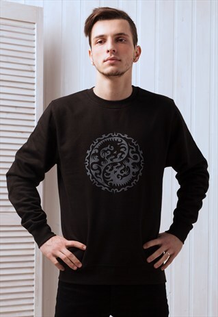 YIN YANG SWEATSHIRT TAOISM CHINESE JAPANESE DRAGON TAIJITU