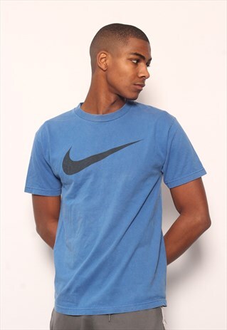 VINTAGE NIKE PRINT LOGO T-SHIRT BLUE