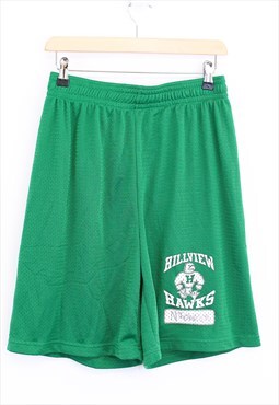 Vintage Badger Sports Shorts Green With Mascot Print  