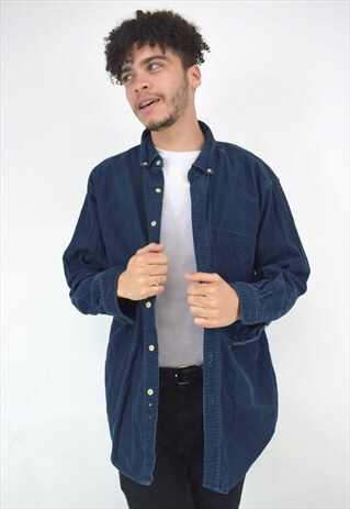 VINTAGE 90'S NAVY CORDUROY SHIRT