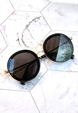 Y2K Black Round Sunglasses Vintage Accessories 