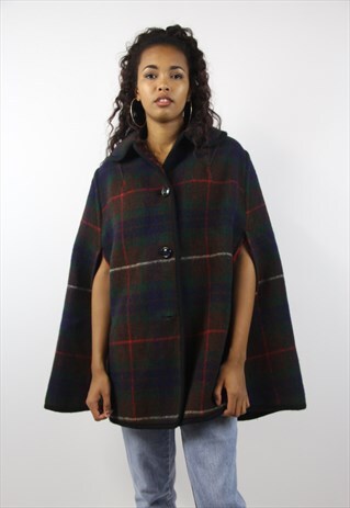 VINTAGE GORGEOUS TARTAN CAPE JACKET