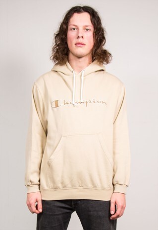 90'S VINTAGE BEIGE CHAMPION SWEATSHIRT HOODIE