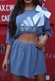 REWORKED Y2K ADIDAS CROP TOP AND SKIRT COORDINATE 