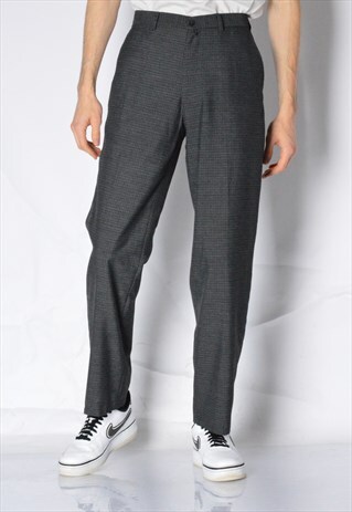 VINTAGE 90S GREY CHECK MENS PANTS