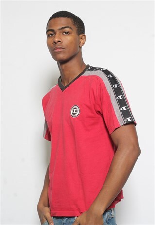 VINTAGE CHAMPION LOGO T-SHIRT RED