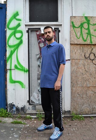 RALPH LAUREN STRIPED BLUE POLO SHIRT