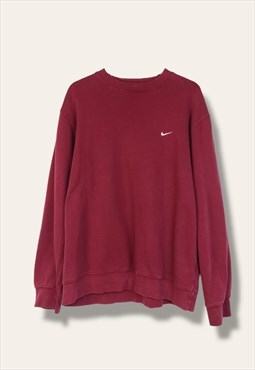 Vintage Nike Sweatshirt Classic Y2K in Burgundy L