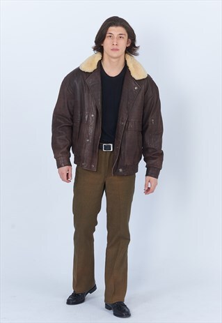 VINTAGE LEATHER AVIATOR JACKET