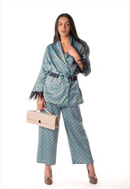 Feather Kimono Suit