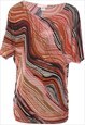 Vintage Abstract Print Evening Top - M