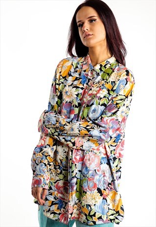 VINTAGE FLORAL PATTERNED BLOUSE ACBL83