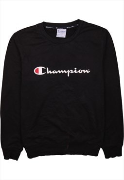 Vintage 90's Champion Sweatshirt Spellout Crew Neck Black