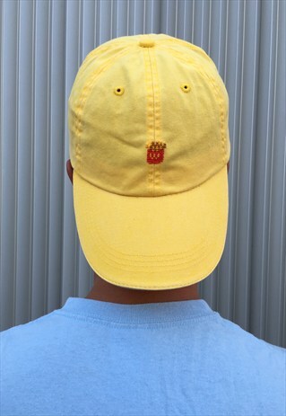FRENCH FRIES DAD CAP YELLOW FAST FOOD MAN WOMAN HANDMADE