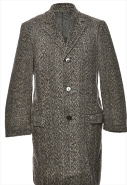 Vintage Beyond Retro Single Breasted Black Wool Coat - L