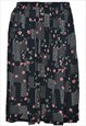 Vintage Floral Print Flared Skirt - M