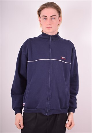 UMBRO MENS VINTAGE TRACKSUIT TOP JACKET LARGE NAVY BLUE 90S
