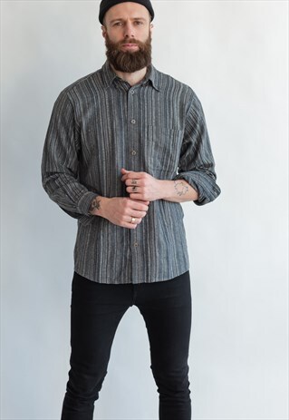 VINTAGE 90S GRUNGE SHIRT IN BOLD STRIPE