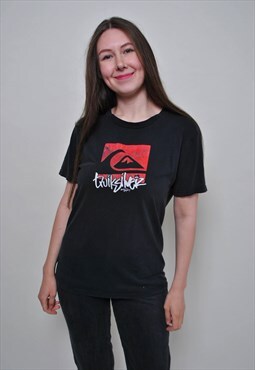 90's quicksilver skater tee shirt, vintage grunge logo 
