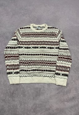 Croft&Barrow Knitted Jumper Abstract Patterned Knit Sweater