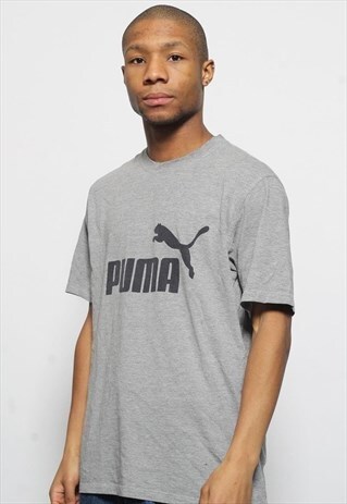 VINTAGE PUMA BIG LOGO T-SHIRT GREY
