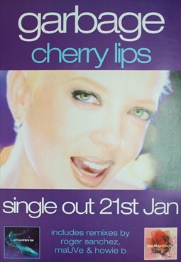 Vintage GARBAGE 2001 Cherry Lips Single Promo Poster