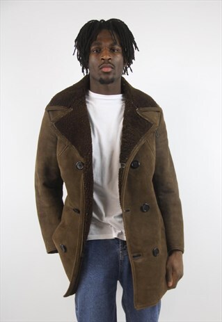 VINTAGE AMAZING SUEDE SHEEPSKIN WINTER COAT