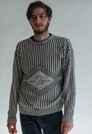 VINTAGE 80S FUNKY JUMPER IN GREY