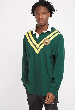 VINTAGE GREEN RALPH LAUREN RUGBY SHIRT