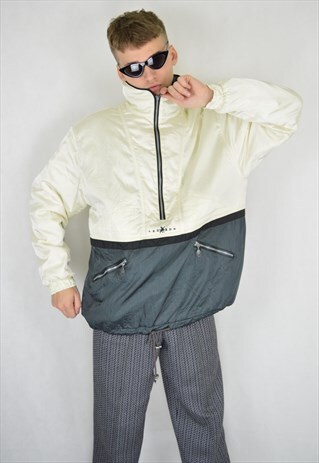 VINTAGE TWO COLOUR 1/4 ZIP PUFFER JACKET