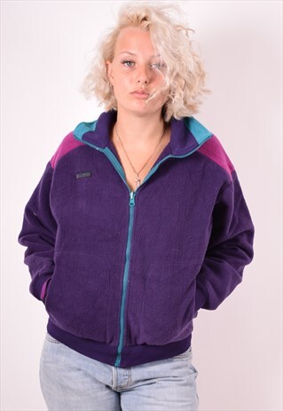 COLUMBIA WOMENS VINTAGE FLEECE JACKET MEDIUM PURPLE 90S