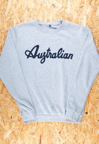 90s Australian Grey Embroidered Big Logo Sweatshirt - B2112