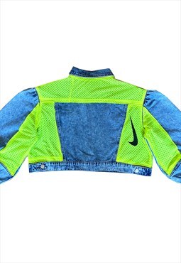 Quillattire Exclusive Blue Up-cycled Nike Denim Jacket
