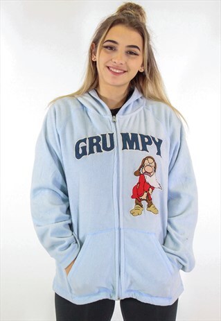 VINTAGE DISNEY GRUMPY FLEECE IN BLUE S/M